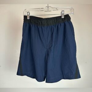 Navy Athletic Shorts with Black Waistband